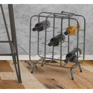 Mauro Ferretti portabottiglie quadrato 9 posti 40x23x47,5 cm grigio scuro