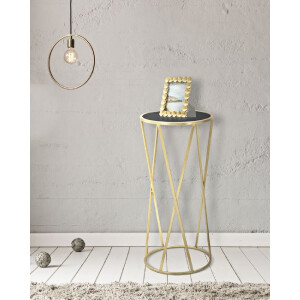 Mauro Ferretti tavolo telefonico singolo Ø 35x75 cm oro nero