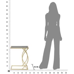 Tavolo da divano Mauro Ferretti 45,5x25,5x60 cm nero oro