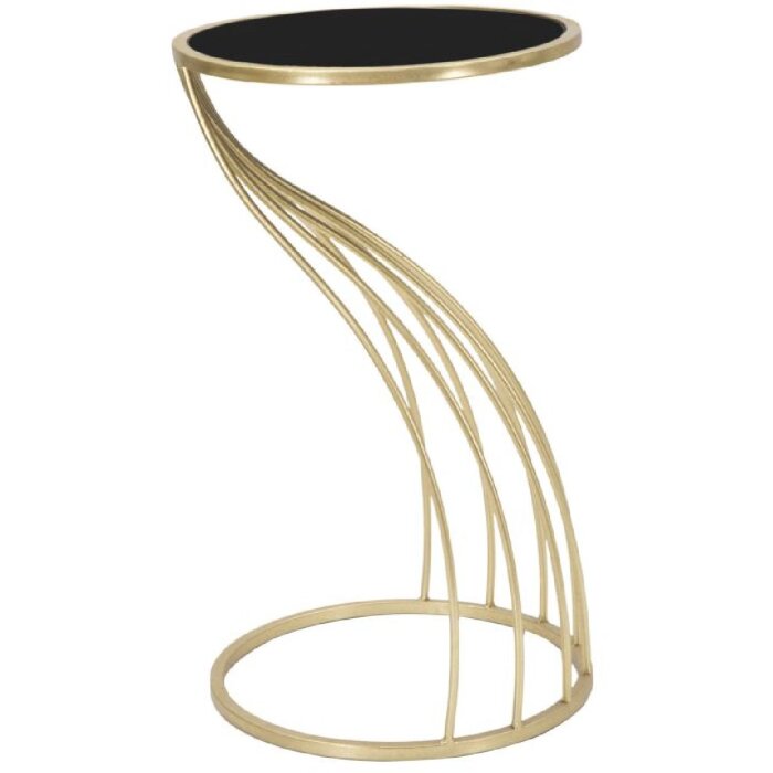 Mauro Ferretti Tavolino a filo Ø 35x60 cm nero oro