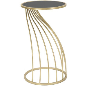 Mauro Ferretti Tavolino a filo Ø 35x60 cm nero oro