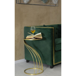 Mauro Ferretti Tavolino a filo Ø 35x60 cm nero oro