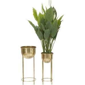Mauro Ferretti set di 2 portafiori Ø 27x62 e 21,5x52 cm oro