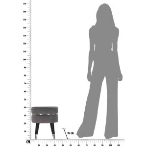 Mauro Ferretti sgabello Paris Ø 35x40,5 cm grigio argento