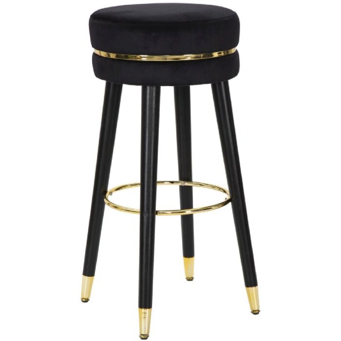 Mauro Ferretti sgabello da bar Paris Ø 35x74 cm nero oro