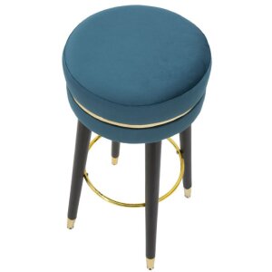 Mauro Ferretti sgabello Paris Ø 35x74 cm nero oro petrolio