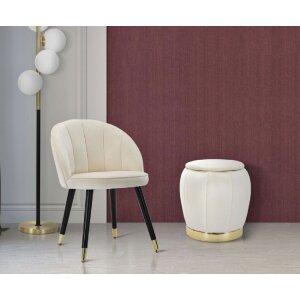 Mauro Ferretti sgabello Paris Ø 43x43 cm crema oro
