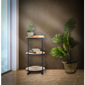 Mauro Ferretti carrello di servizio Arex Ø 40x41,5x82 cm nero marrone