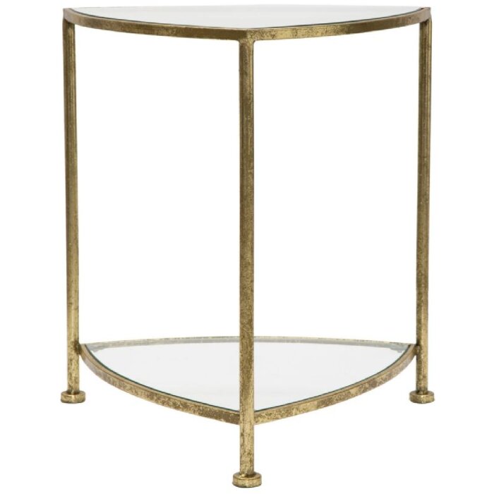 Mauro Ferretti tavolino 2 ripiani 45x45x50 cm oro