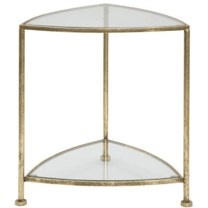 Mauro Ferretti tavolino 2 ripiani 45x45x50 cm oro