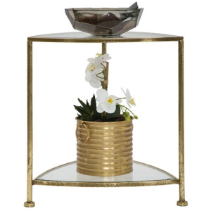 Mauro Ferretti tavolino 2 ripiani 45x45x50 cm oro