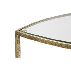 Mauro Ferretti tavolino 2 ripiani 45x45x50 cm oro