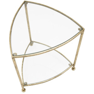 Mauro Ferretti tavolino 2 ripiani 45x45x50 cm oro