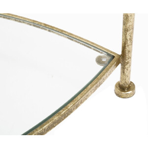 Mauro Ferretti tavolino 2 ripiani 45x45x50 cm oro