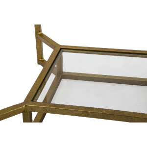 Mauro Ferretti tavolino Doppio Marmo 47x47x60 cm bianco oro