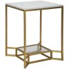 Mauro Ferretti tavolino Doppio Marmo 47x47x60 cm bianco oro