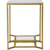 Mauro Ferretti tavolino Doppio Marmo 47x47x60 cm bianco oro