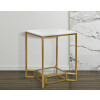 Mauro Ferretti tavolino Doppio Marmo 47x47x60 cm bianco oro