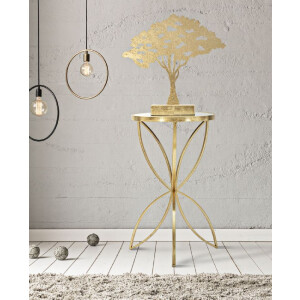 Mauro Ferretti tavolino butterfly Ø 35x60 cm oro argento