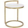 Mauro Ferretti tavolino in marmo rotondo 40x43x50 cm bianco oro