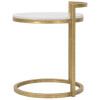 Mauro Ferretti tavolino in marmo rotondo 40x43x50 cm bianco oro