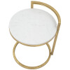 Mauro Ferretti tavolino in marmo rotondo 40x43x50 cm bianco oro