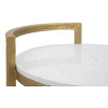 Mauro Ferretti tavolino in marmo rotondo 40x43x50 cm bianco oro