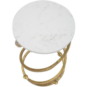 Tavolino Mauro Ferretti in marmo spirale Ø 27,5x47,5 cm bianco oro