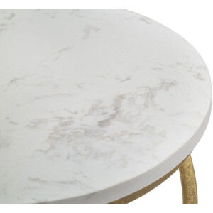 Tavolino Mauro Ferretti in marmo spirale Ø 27,5x47,5 cm bianco oro