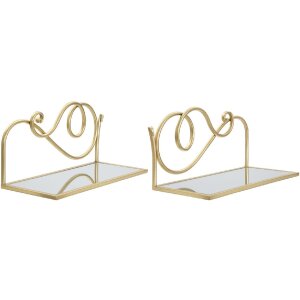 Mauro Ferretti mensola da parete set di 2 41,5x18x20,5 cm oro