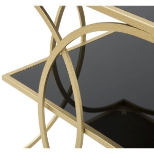 Tavolino Mauro Ferretti doppio 45x45x55 cm oro nero