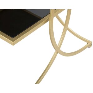 Tavolino Mauro Ferretti doppio 45x45x55 cm oro nero