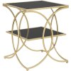 Tavolino Mauro Ferretti doppio 45x45x55 cm oro nero