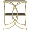 Tavolino Mauro Ferretti doppio 45x45x55 cm oro nero