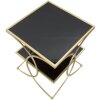 Tavolino Mauro Ferretti doppio 45x45x55 cm oro nero