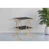 Tavolino Mauro Ferretti doppio 45x45x55 cm oro nero