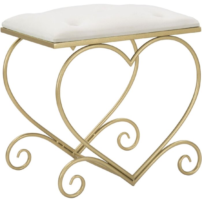Mauro Ferretti sgabello cuore 50x37,5x51,5 cm oro crema