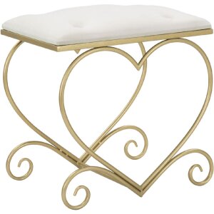Mauro Ferretti sgabello cuore 50x37,5x51,5 cm oro crema