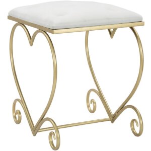 Mauro Ferretti sgabello cuore 50x37,5x51,5 cm oro crema