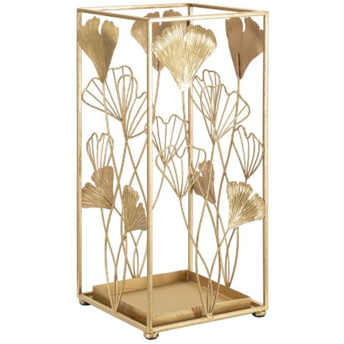 Mauro Ferretti portaombrelli foglia oro 22,5x22,5x48,5 cm oro