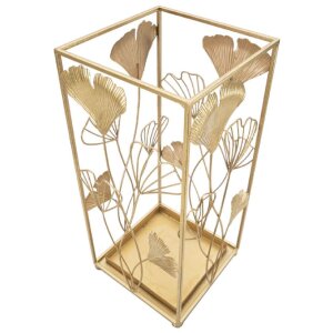 Mauro Ferretti portaombrelli foglia oro 22,5x22,5x48,5 cm oro