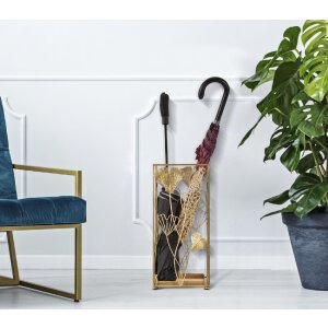 Mauro Ferretti portaombrelli foglia oro 22,5x22,5x48,5 cm oro