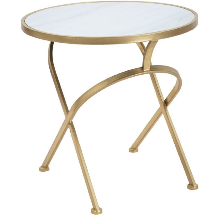Mauro Ferretti Tavolino Glam Mat Ø 50,5x50 cm oro