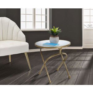 Mauro Ferretti Tavolino Glam Mat Ø 50,5x50 cm oro