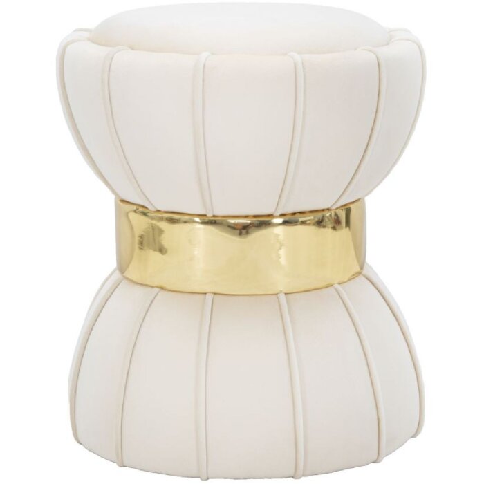 Mauro Ferretti Sgabello Flower Ø 40x44 cm crema oro