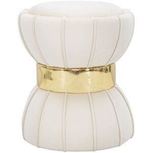 Mauro Ferretti Sgabello Flower Ø 40x44 cm crema oro