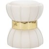 Mauro Ferretti Sgabello Flower Ø 40x44 cm crema oro