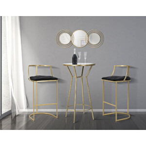 Mauro Ferretti sgabello Istanbul Ø 45x90 cm oro nero