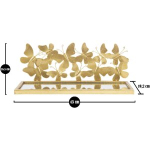 Mauro Ferretti mensola a muro farfalle set di 2 43x19,2x16,5 cm oro