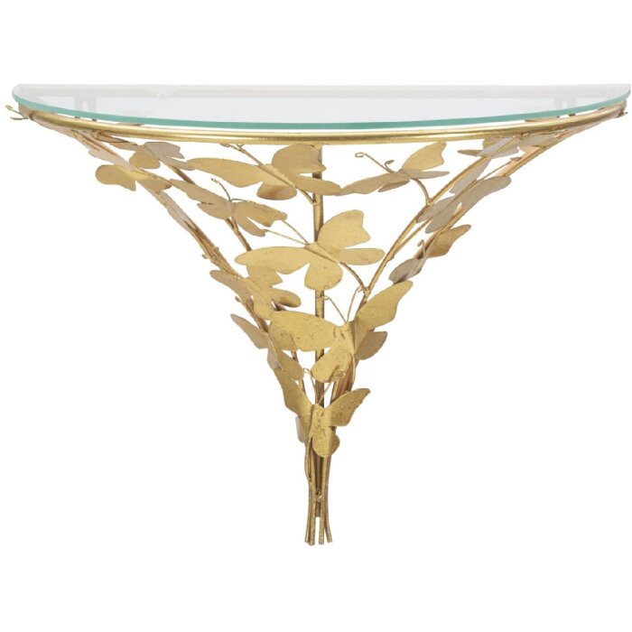 Mauro Ferretti comodino a parete farfalle 44,5x24,5x34,5 cm oro